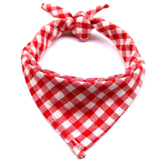 Pañuelo Triangular de Algodón a Cuadros para Perros y Gatos - Image 20