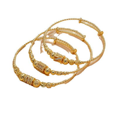 Pulsera Dorada de Esferas Africanas Árabe para Mujer - Image 5
