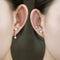 Aretes de Plata Esterlina con Perla y Diseño Geométrico Minimalista