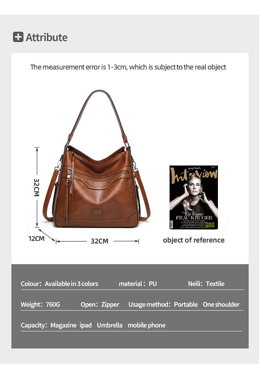 Bolso Tote Vintage de Un Solo Hombro en Cuero Suave - Image 11