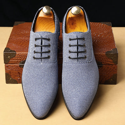 Zapatos de Cuero Casual para Hombre - Estilo Denim Negro Elegante - Image 3