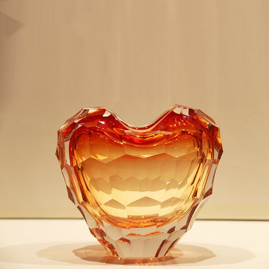 Jarrón de Cristal en Forma de Corazón con Degradado Rojo - Adorno de Lujo - Image 9