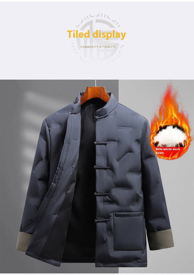 Abrigo Acolchado Estilo Tang Chino para Hombre - Invierno y Otoño - Image 10