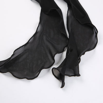 Top Maxi de Tul Negro con Volantes - Image 10