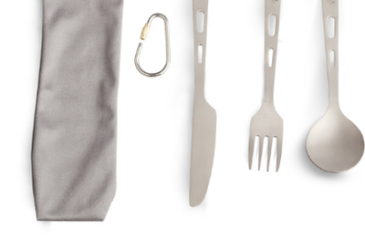 Juego de Cubiertos de Titanio Puro para Camping - Cuchillo, Tenedor y Cuchara Portátil - Image 4