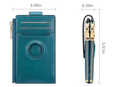 Bolsa de Cuero Vintage con Cierre y Compartimento para Tarjetas - Image 7