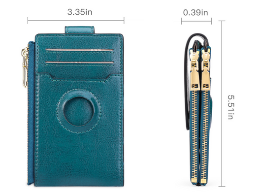 Bolsa de Cuero Vintage con Cierre y Compartimento para Tarjetas - Image 7