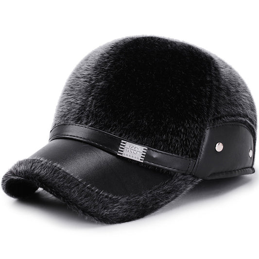 Gorra de Béisbol Invierno Hombre Imitación Piel de Visón