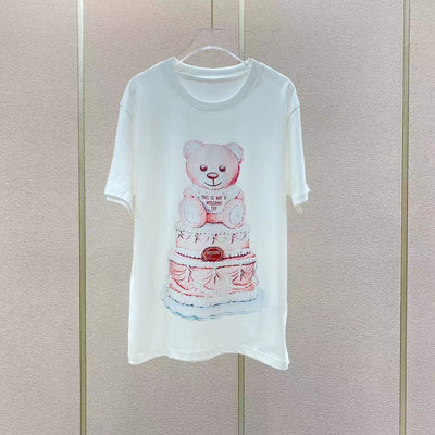 Playera de Pareja Estampado Oso Caricatura Manga Corta Casual - Image 10