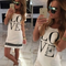 Vestido Camisero Largo con Cremallera y Estampado 'LOVE'