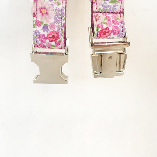 Collar para Perro Morado con Hebilla de Metal y Diseño de Flores - Image 2