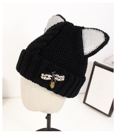 Gorro de Punto con Orejas de Gato y Brillantes - Image 11