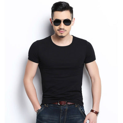 Camiseta Básica de Cuello Redondo Manga Corta para Verano - Image 7