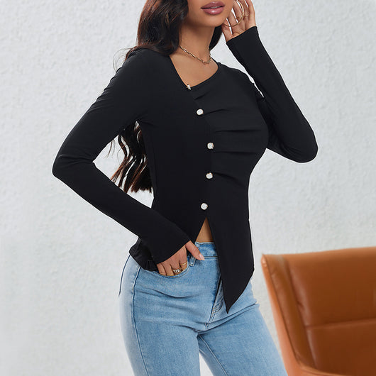 Blusa con Botones Asimétricos de Diseño Sofisticado - Image 3