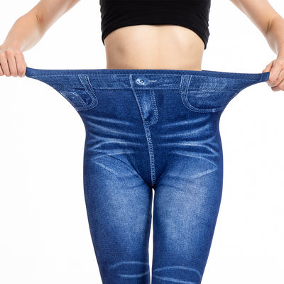 Leggings de Mezclilla Estampados con Pliegues - Comodidad y Estilo - Image 4