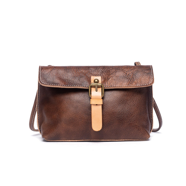 Bolso de Cuero Retro Crema para Mujer - Suave y Versátil