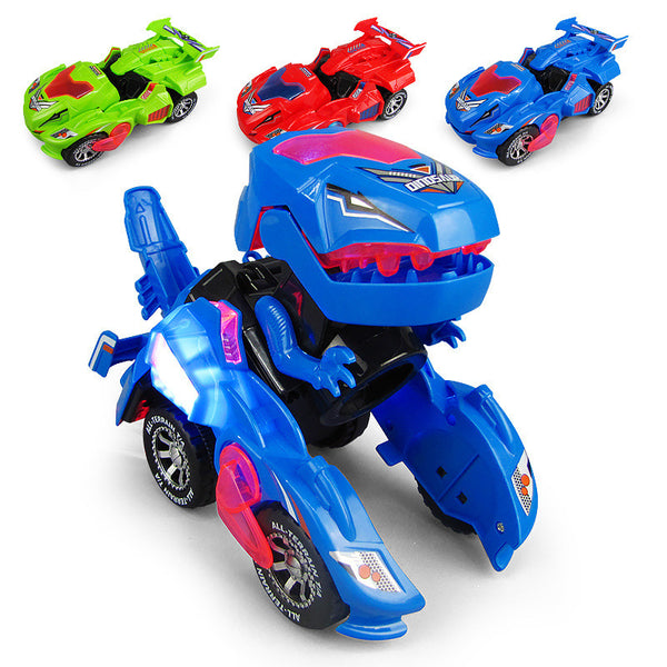 Auto Dinosaurio Transformable con Luz y Música - Juguete Eléctrico Infantil