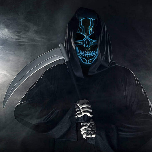Máscara Luminosa Halloween con Tecnología EL y 3 Modos de Destello