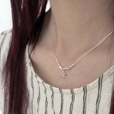 Collar de Plata S925 Estrella Diamante Colores Pastel - Diseño Delicado para Clavícula - Image 12