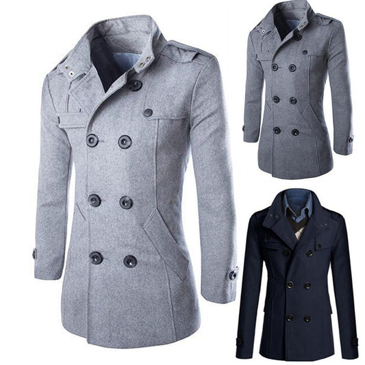 Abrigo Trench de Lana con Cuello Mao Hombre - Image 2