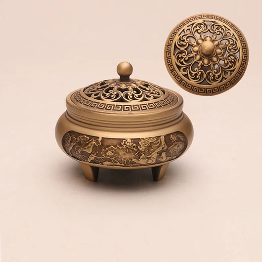 Quemador de Incienso de Cobre Puro Estilo Xuande - Artesanía Zen Tallada a Mano - Image 27