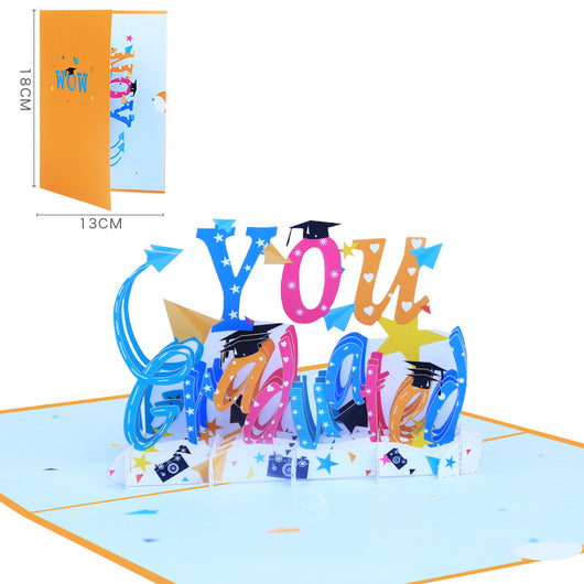 Tarjeta de Felicitación Emergente con Impresión a Color para Graduación - Image 14