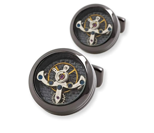 Gemelos de Camisa Movimiento Tourbillon Acero Inoxidable Mecánico - Image 6