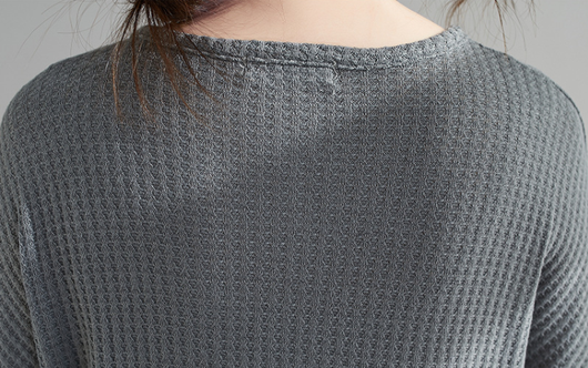 Blusa Suelta y Entallada Talla Grande Cuello Redondo Color Liso - Image 14