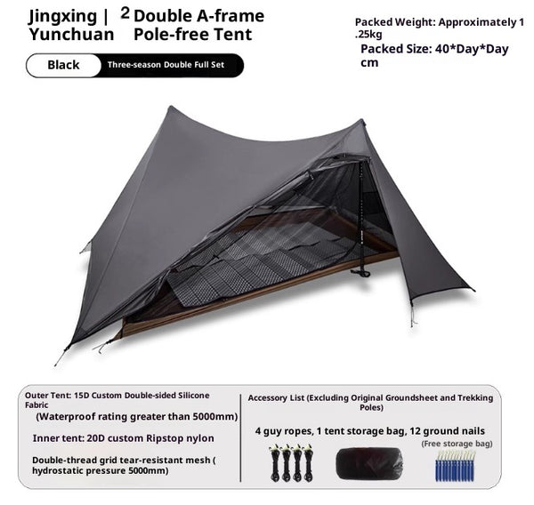 Tienda de Campaña Ultraligera Impermeable de Doble Pared con Estructura Autoportante