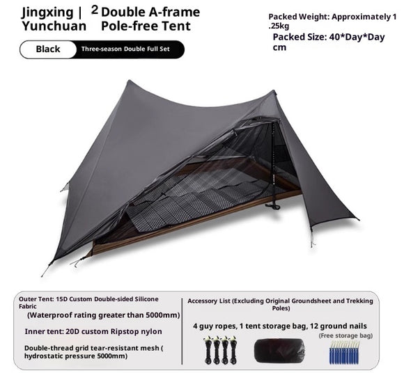 Tienda de Campaña Ultraligera Impermeable de Doble Pared con Estructura Autoportante