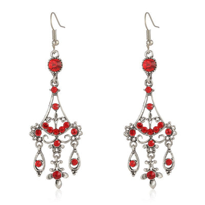 Aretes Vintage de Cobre y Vidrio Estilo Francés para Mujer - Image 2