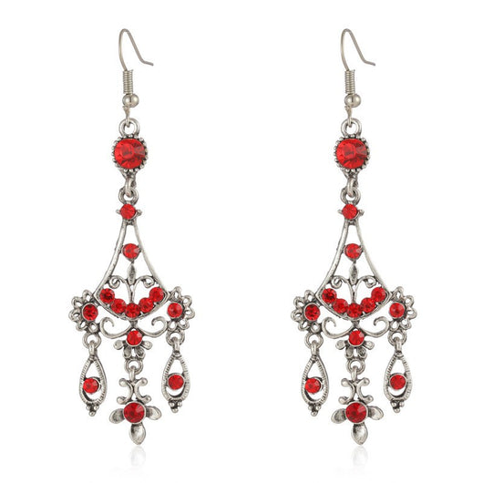 Aretes Vintage de Cobre y Vidrio Estilo Francés para Mujer - Image 2