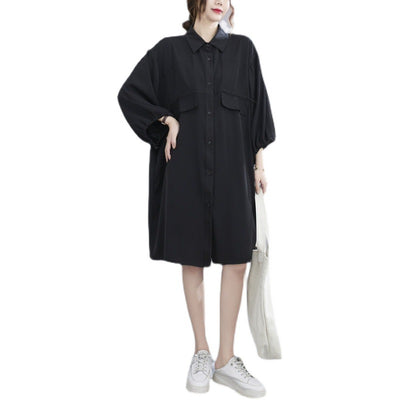 Vestido Midi de Gasa con Solapa - Talla Grande - Image 10