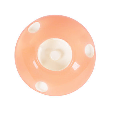 Green and white pet toy, a round food dispenser with multiple openings and a central spinning element for cats. - Image 7