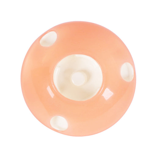 Green and white pet toy, a round food dispenser with multiple openings and a central spinning element for cats. - Image 7