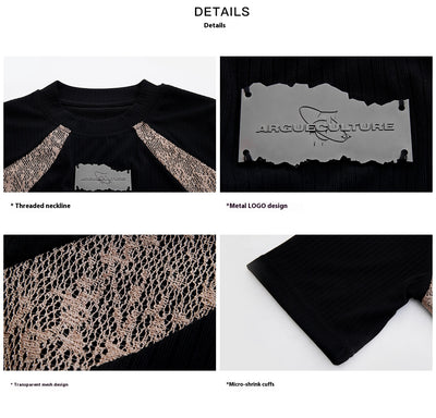 Playera Retro Contraste Deconstruida Slim Fit Textura Pit - Image 10