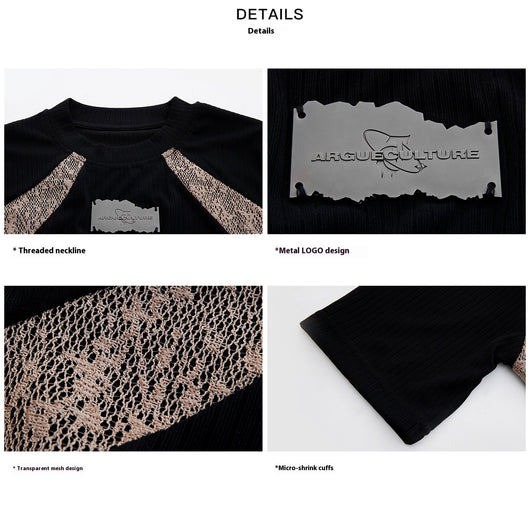 Playera Retro Contraste Deconstruida Slim Fit Textura Pit - Image 10