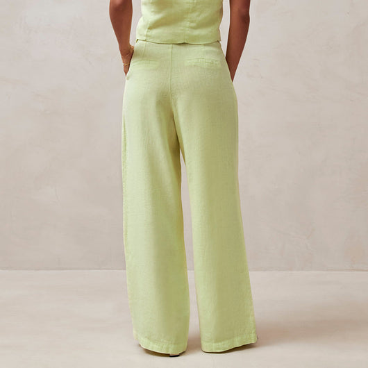 Pantalones de Lino Puro Cintura Alta Rectos para Mujer - Image 4