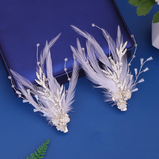 Pinza para Cabello con Plumas y Perlas, Accesorio Artesanal Estilo Hanfu - Image 12