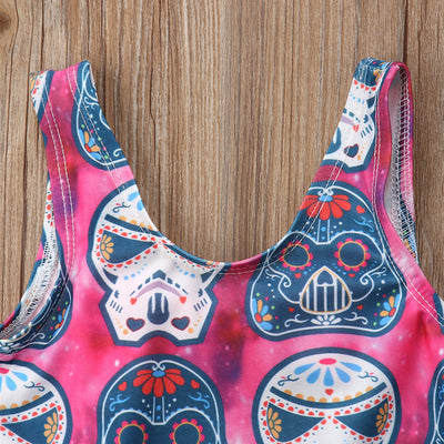 Bikini Infantil con Estampado de Calavera Cartoon - Image 10