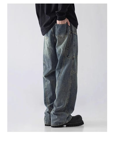 Jeans Rectos de Pierna Ancha y Corte Holgado para Hombre - Image 15