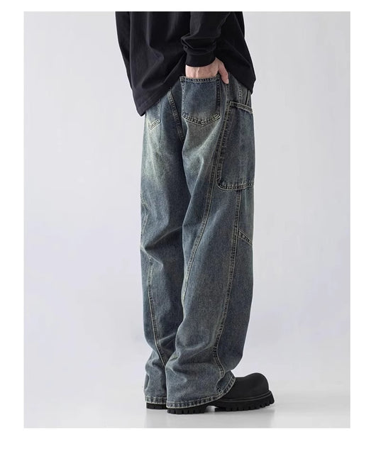 Jeans Rectos de Pierna Ancha y Corte Holgado para Hombre - Image 15