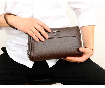 Cartera de Cuero para Hombre con Cierre de Contraseña Anti-robo - Image 11