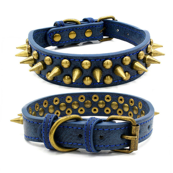 Collar de Cuero para Perros Grandes con Tachuelas y Remaches - Pit Bull S-XL - Image 4