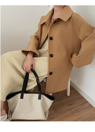 Abrigo Suelto Estilo Coreano Largo Mujer Talla Pequeña - Image 8