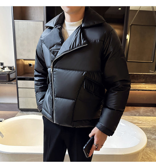 Chaqueta Acolchada de Plumas para Hombre con Cuello Clásico - Image 21