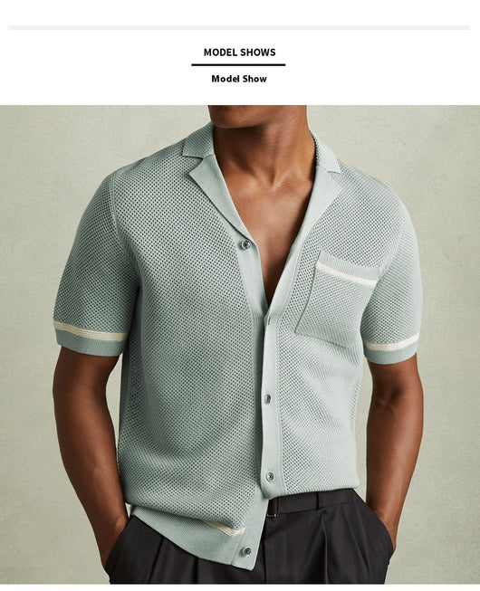 Polo Cubano de Manga Corta en Punto para Hombre - Estilo Verano - Image 21