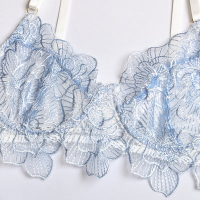 Conjunto de Lencería Transparente de Tres Piezas con Encaje Floral - Image 36