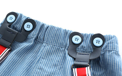 Traje Formal Niño Estampado Ballena con Tirantes y Pajarita - Image 4