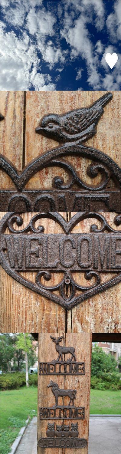 Placa de Bienvenida Retro en Hierro para Puerta y Jardín - Image 7